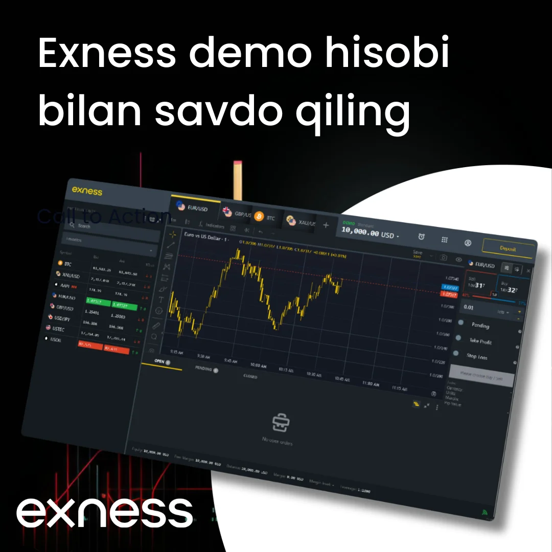 Virtual pul bilan Exness demo hisobi