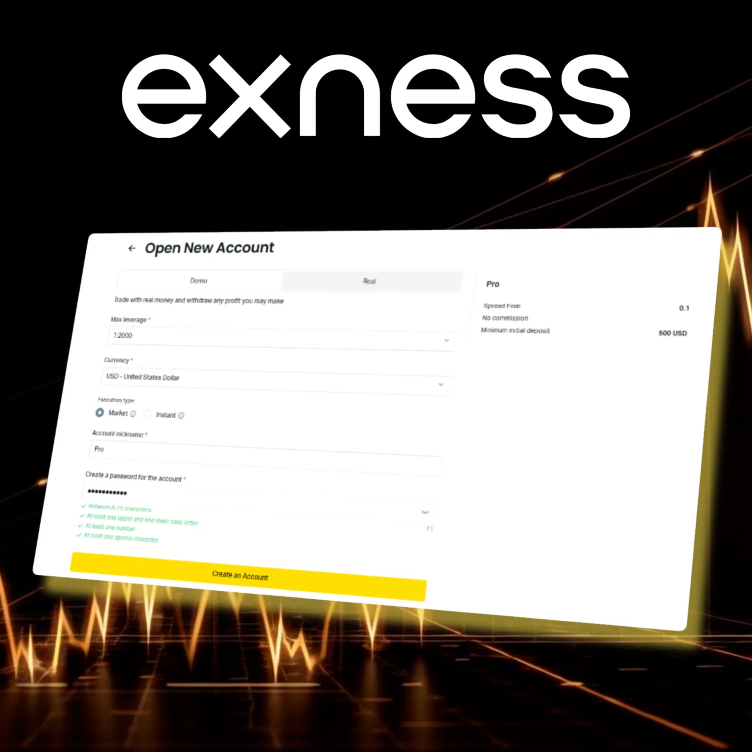 Открыть счет в Exness