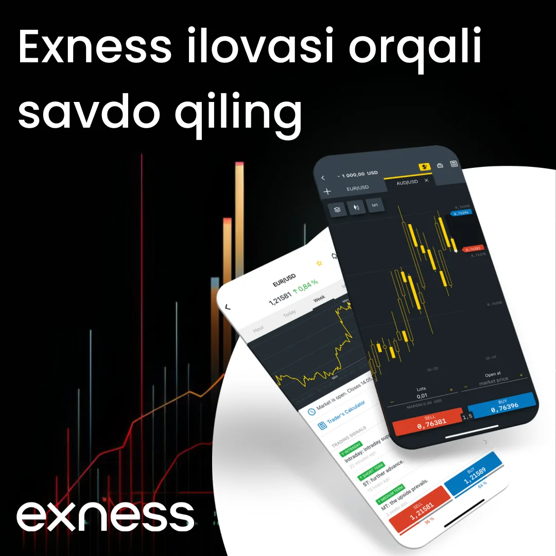 Exness mobil ilovasi orqali savdo qilish